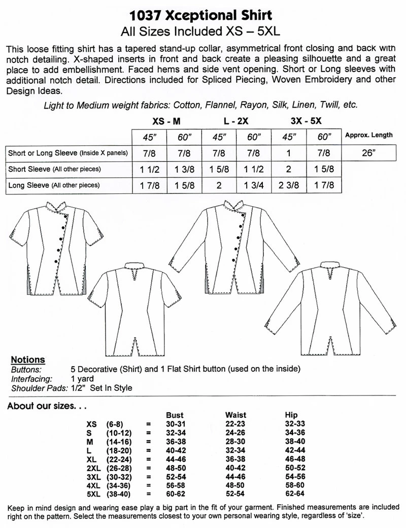 Dana Marie Sewing Pattern #1037 - Xceptional Shirt 4 Dana Marie Sewing Pattern #1037 - Xceptional Shirt - Image 2