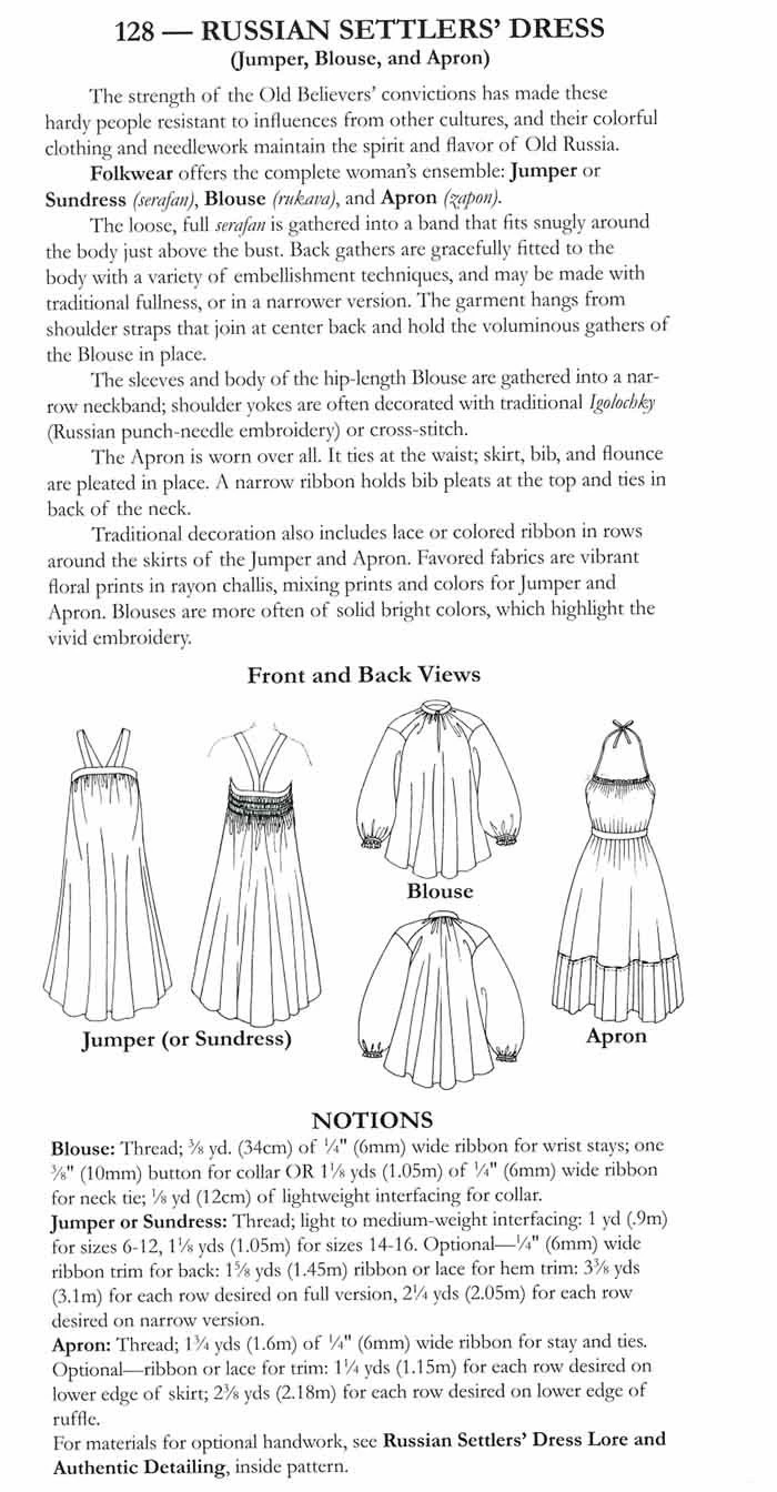 Folkwear #128 Russian Settlers' Dress 4 Folkwear #128 Russian Settlers' Dress - Image 2