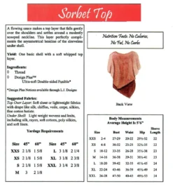 L.J. Designs "A La Mode", Sorbet Top -VOGUE FABRICS STORE LJdesigns Sorbtop back