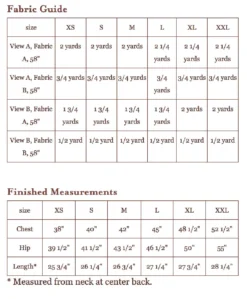 Liesl + Co - Neighborhood Sweatshirt And Hoodie Sewing Pattern -VOGUE FABRICS STORE LnC Neighborhood yds measurements