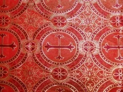 Wholesale Metallic Church Brocade - Red- Gold 25 Yards