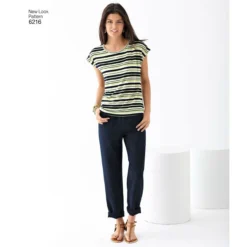 New Look #6216 - Misses' Easy Knit Top + Woven Pants Sewing Pattern 11 New Look #6216 - Misses' Easy Knit Top + Woven Pants Sewing Pattern -VOGUE FABRICS STORE NL 6216 1