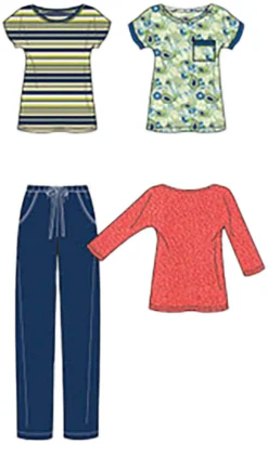 New Look #6216 - Misses' Easy Knit Top + Woven Pants Sewing Pattern 13 New Look #6216 - Misses' Easy Knit Top + Woven Pants Sewing Pattern -VOGUE FABRICS STORE NL 6216 flats