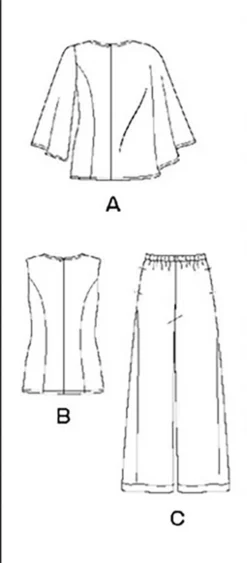 New Look #6625 - Misses' Top And Pull-on Pants Sewing Pattern -VOGUE FABRICS STORE NL 6625 flats