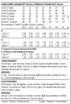 New Look #6625 - Misses' Top And Pull-on Pants Sewing Pattern -VOGUE FABRICS STORE NL 6625 soze2