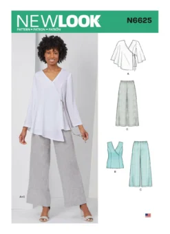 New Look #6625 - Misses' Top And Pull-on Pants Sewing Pattern