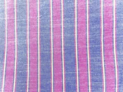 Palm Harbor Stripes - Red-Indigo Col.02 - Linen Cotton Fabric
