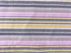 Palm Harbor Stripes - Black Yellow Pink Col.06 - Linen Cotton Blend