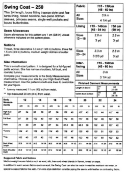 Petite Plus #250 Swing Coat Sewing Pattern -VOGUE FABRICS STORE PetitePlus250 back