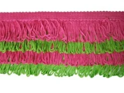 Rainbow Fringe - #I - Lime - Hot Pink - 3.5"