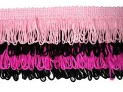 Rainbow Fringe - #M - Light Pink - Black - Hot Pink - 3.5"