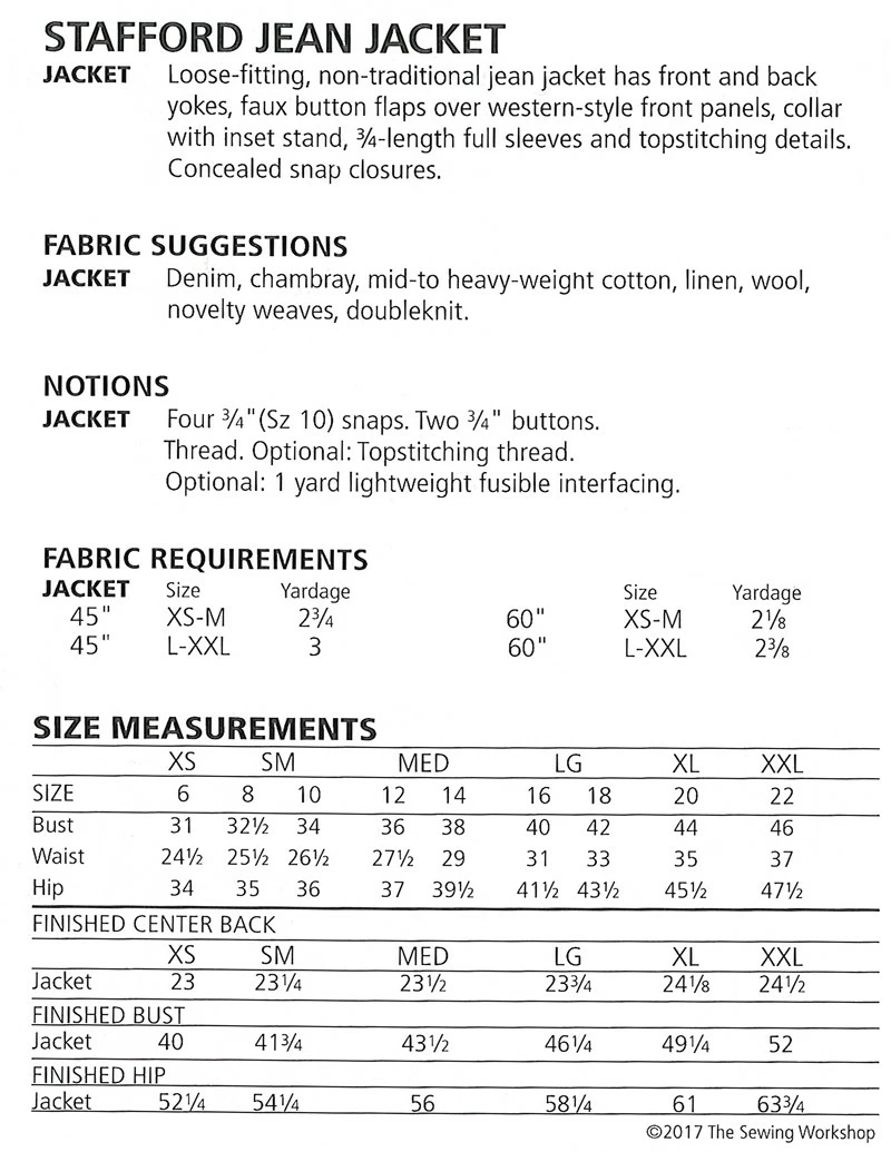Sewing Workshop Collection - Stafford Jean Jacket 5 Sewing Workshop Collection - Stafford Jean Jacket - Image 3