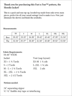 Saf-T-Pockets Fast N Fun #3004 - Hoodie Jacket -VOGUE FABRICS STORE SafTHoodie 5