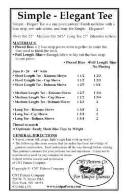 CNT Pattern Co. - Simple - Elegant Tee Sewing Pattern -VOGUE FABRICS STORE Screen20Shot202022 06 0820at209.12.5720AM