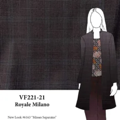 VF221-21 Royale Milano - Dark Plum Fine Italian Worsted Menswear Woolen Fabric