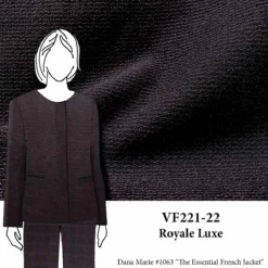 VF221-22 Royale Luxe - Black And Plum Italian Wool Bouclé Coating Fabric
