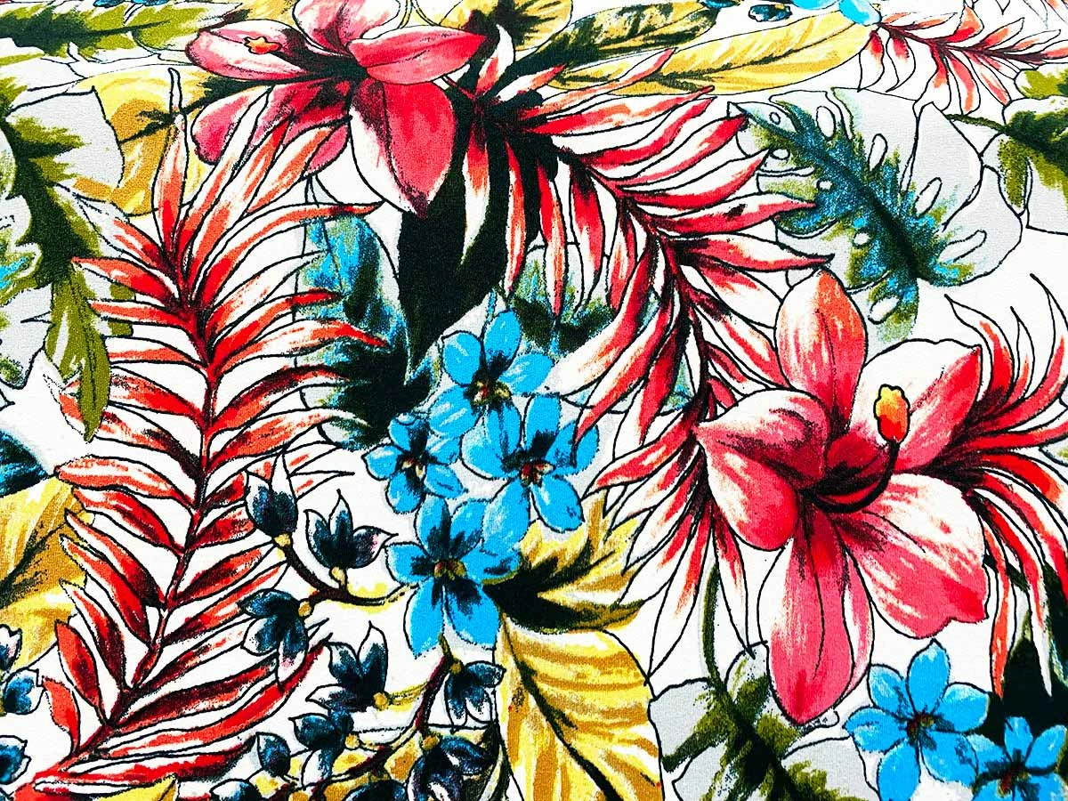 VF222-23 Rare Blooming - Dynamic Floral Print Double-Brushed Sof-Knit Fabric 4 VF222-23 Rare Blooming - Dynamic Floral Print Double-Brushed Sof-Knit Fabric - Image 2