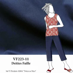 VF223-11 Deities Faille - Navy Brushed Cotton 68” Wide Tightly Woven Bottomweight Fabric