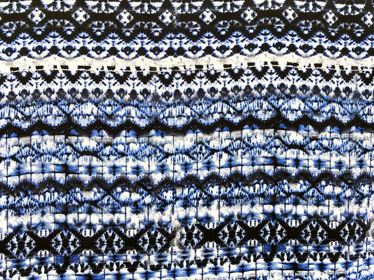 VF223-19 Hula Flutter - Royal And Navy Printed Polyester Crepe Georgette Fabric 4 VF223-19 Hula Flutter - Royal And Navy Printed Polyester Crepe Georgette Fabric - Image 2