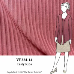 VF224-14 Tasty Ribs - Colonial Rose Rayon Blend Textured Fashion Knit Fabric