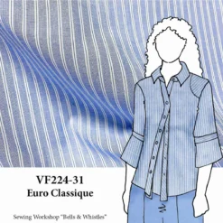 VF224-31 Euro Classique - Indigo And White Cotton Shirting Fabric