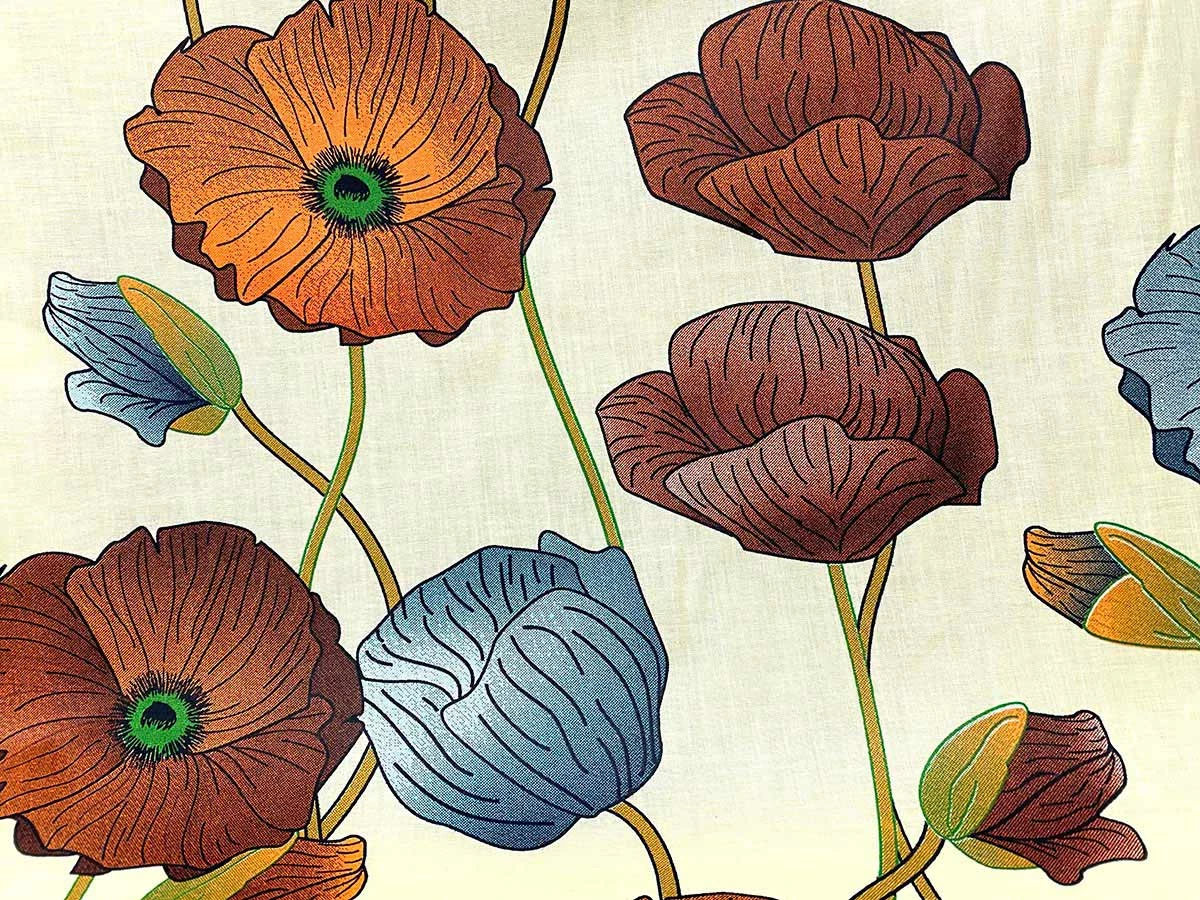 VF232-16 Catacombs Première - Large Brown And Grey Flowers On A French Vanilla Cotton Lawn Fabric 4 VF232-16 Catacombs Première - Large Brown And Grey Flowers On A French Vanilla Cotton Lawn Fabric - Image 2