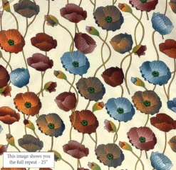 VF232-16 Catacombs Première - Large Brown And Grey Flowers On A French Vanilla Cotton Lawn Fabric 11 VF232-16 Catacombs Première - Large Brown And Grey Flowers On A French Vanilla Cotton Lawn Fabric -VOGUE FABRICS STORE VF232 16 fullrepeat