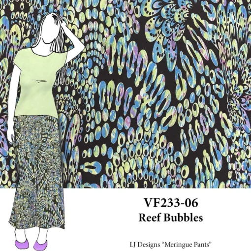 VF233-06 Reef Bubbles - Playful Hi-multi Chiffon Print Fabric -VOGUE FABRICS STORE VF233 06