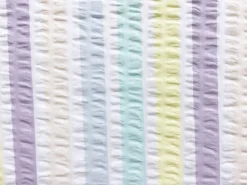 VF233-32 Bane Multi - Pastel Wide-striped Seersucker Fabric 9 VF233-32 Bane Multi - Pastel Wide-striped Seersucker Fabric -VOGUE FABRICS STORE VF233 32 flat