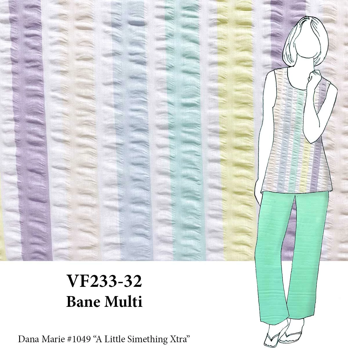 VF233-32 Bane Multi - Pastel Wide-striped Seersucker Fabric 3 VF233-32 Bane Multi - Pastel Wide-striped Seersucker Fabric