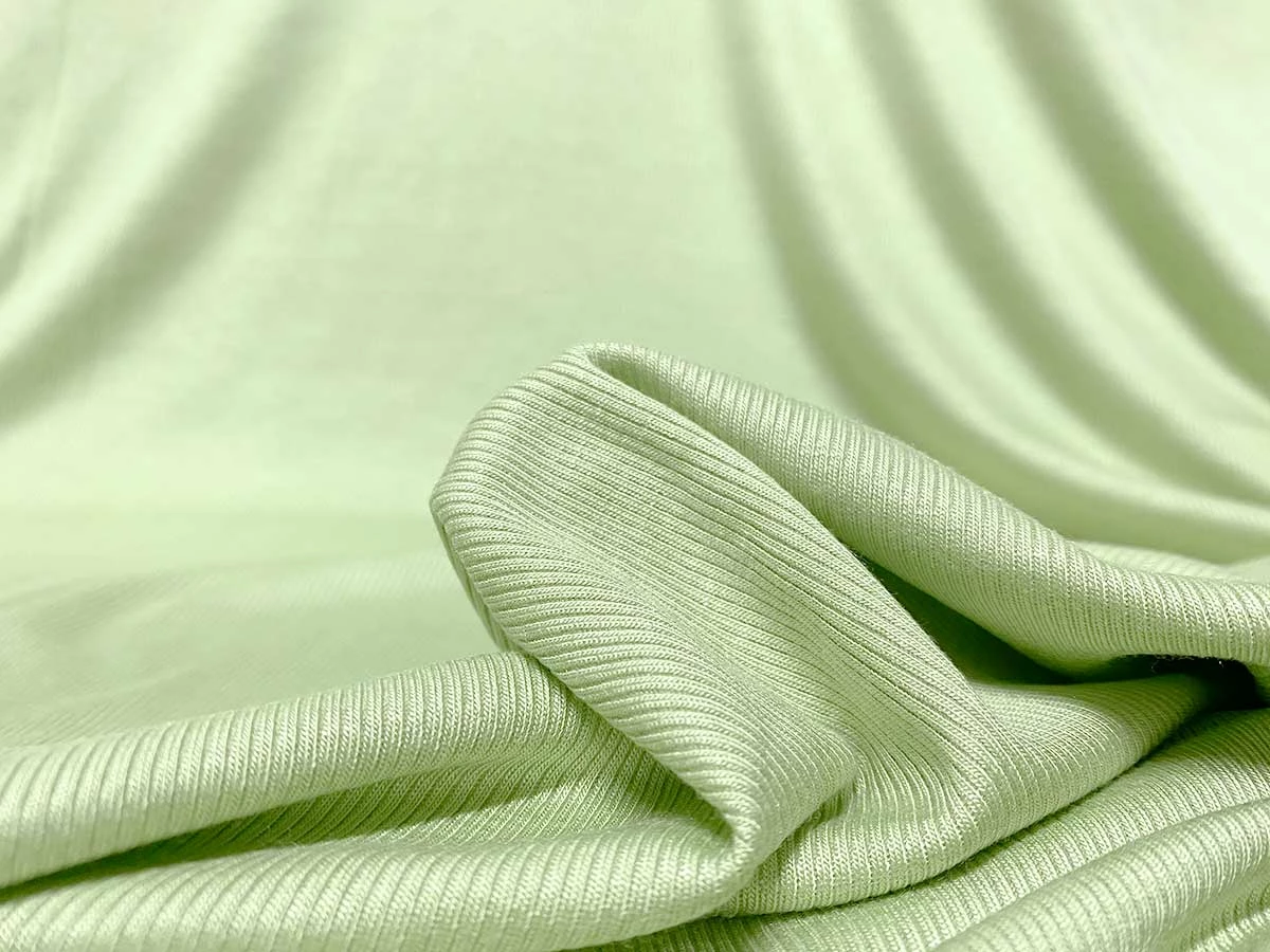 VF234-08 Flavor Ribs - Bright Celery Colored Super-soft Modal Rib Knit Fabric 4 VF234-08 Flavor Ribs - Bright Celery Colored Super-soft Modal Rib Knit Fabric - Image 2