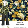 VF234-40 Idiom Botanic - Yellow And Gold Floral Print On Black Rayon Challis Fabric From Telio 2 VF234-40 Idiom Botanic - Yellow And Gold Floral Print On Black Rayon Challis Fabric From Telio -VOGUE FABRICS STORE VF234 40