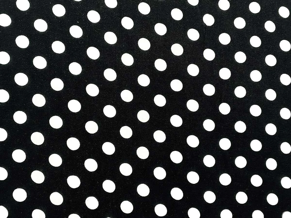 VF234-49 Therapy Polka - White Dots On Black Rayon Challis Fabric 6 VF234-49 Therapy Polka - White Dots On Black Rayon Challis Fabric - Image 4