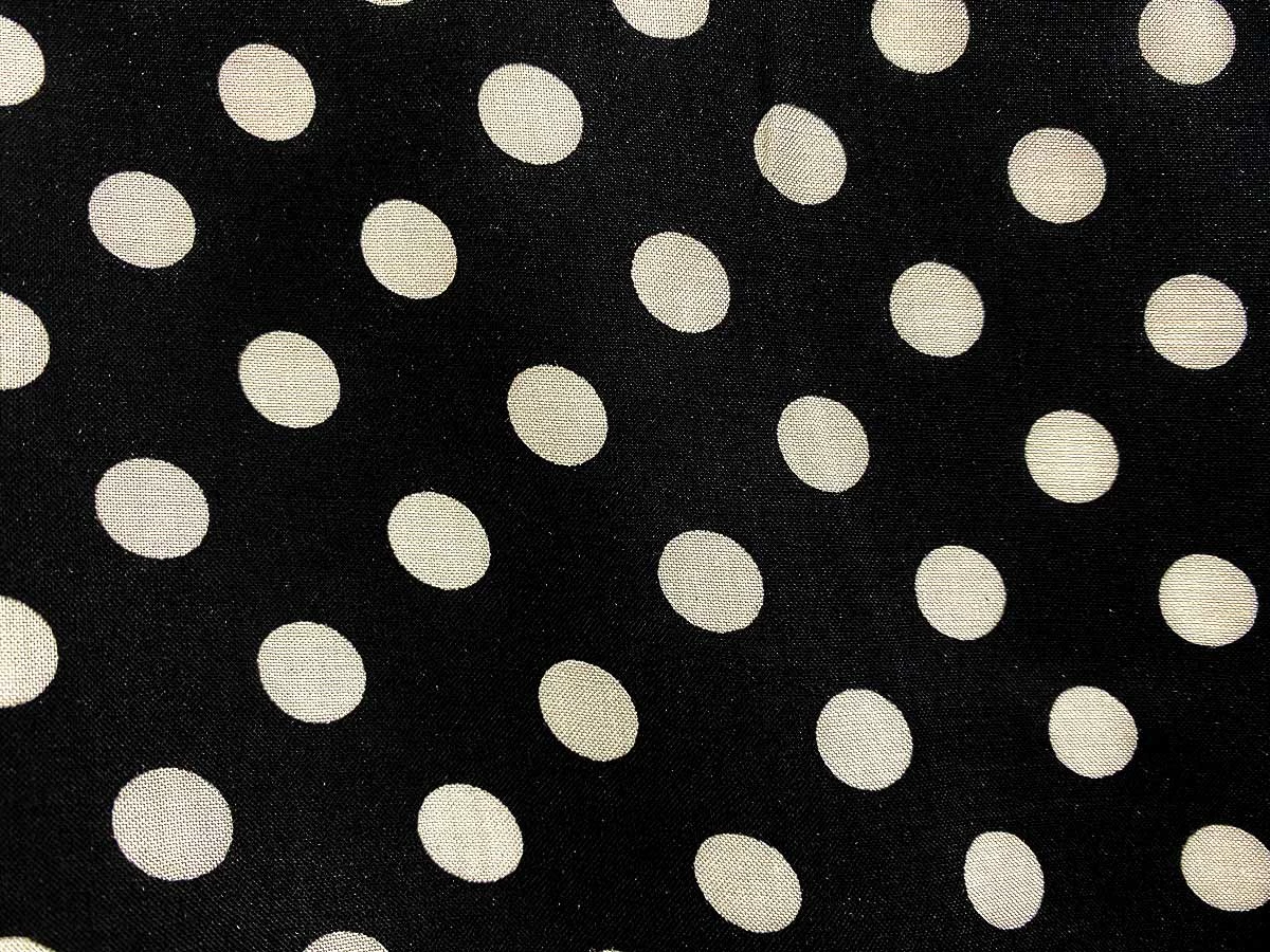 VF234-49 Therapy Polka - White Dots On Black Rayon Challis Fabric 7 VF234-49 Therapy Polka - White Dots On Black Rayon Challis Fabric - Image 5