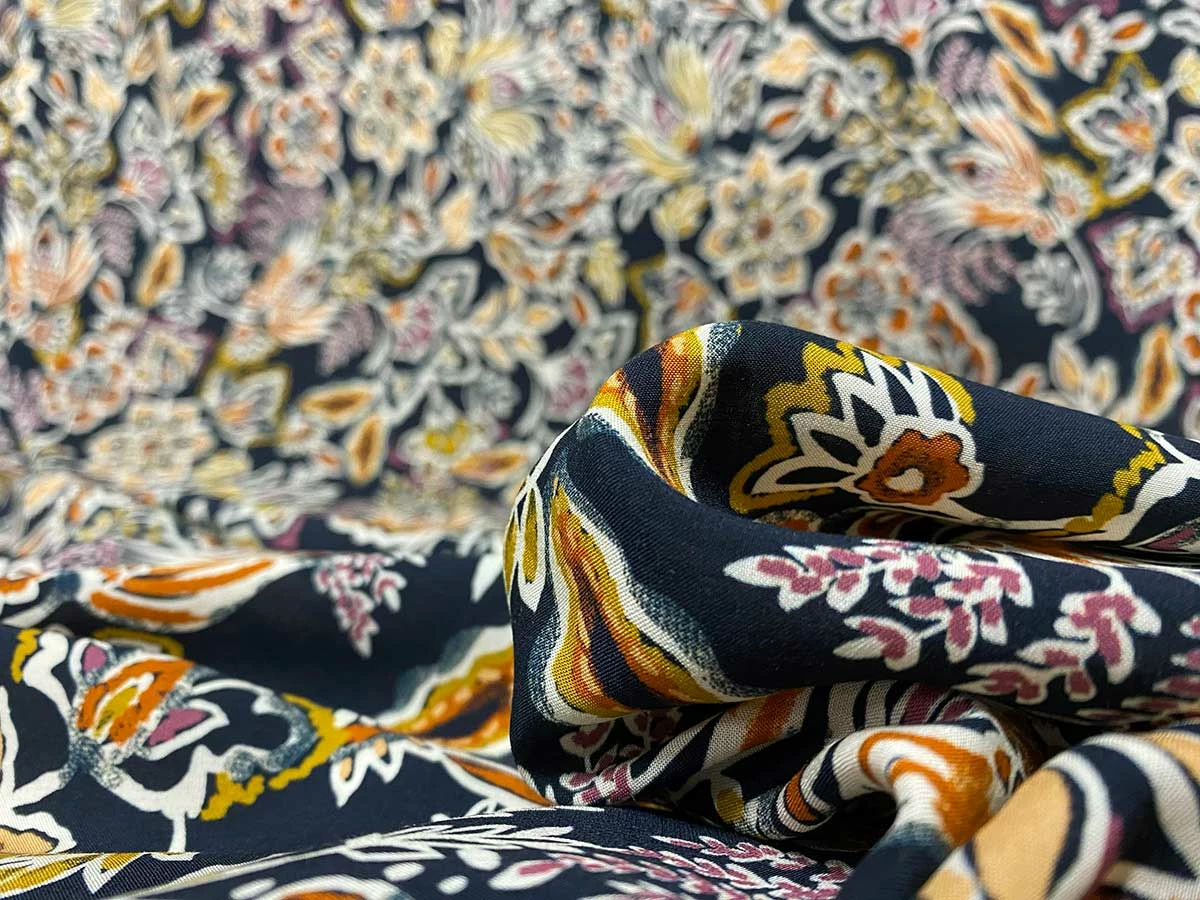 VF235-10 Europa Reverie - Beautiful Rayon Challis Print Fabric 5 VF235-10 Europa Reverie - Beautiful Rayon Challis Print Fabric - Image 3