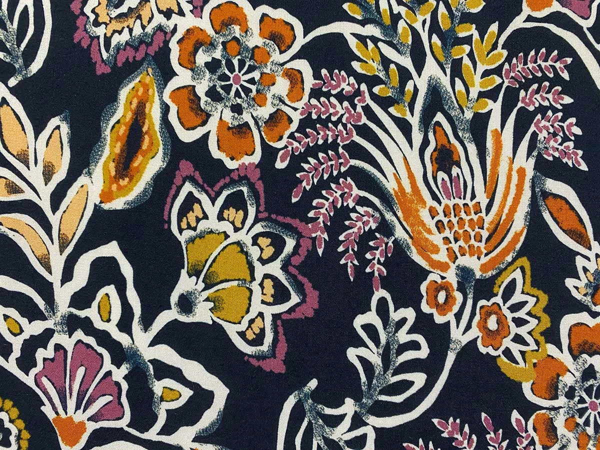 VF235-10 Europa Reverie - Beautiful Rayon Challis Print Fabric 6 VF235-10 Europa Reverie - Beautiful Rayon Challis Print Fabric - Image 4