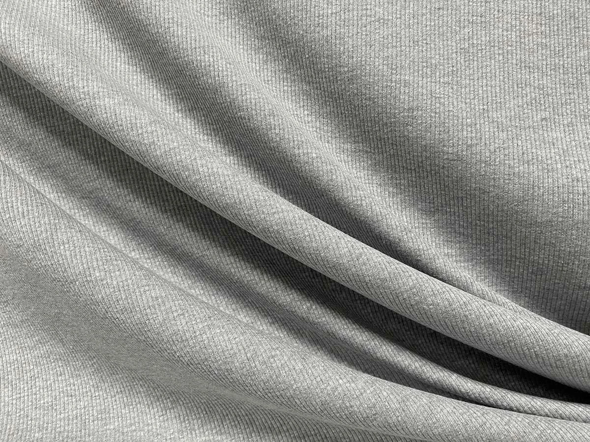 VF235-42 Signals Ribs - Grey Cotton-rich Rib Knit Fabric 4 VF235-42 Signals Ribs - Grey Cotton-rich Rib Knit Fabric - Image 2