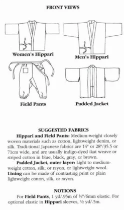 Folkwear #112 Japanese Field Clothing Sewing Pattern 15 Folkwear #112 Japanese Field Clothing Sewing Pattern -VOGUE FABRICS STORE fw112image