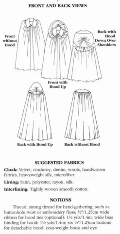 Folkwear #208 Kinsale Cloak For Maidens 7 Folkwear #208 Kinsale Cloak For Maidens -VOGUE FABRICS STORE fw208image